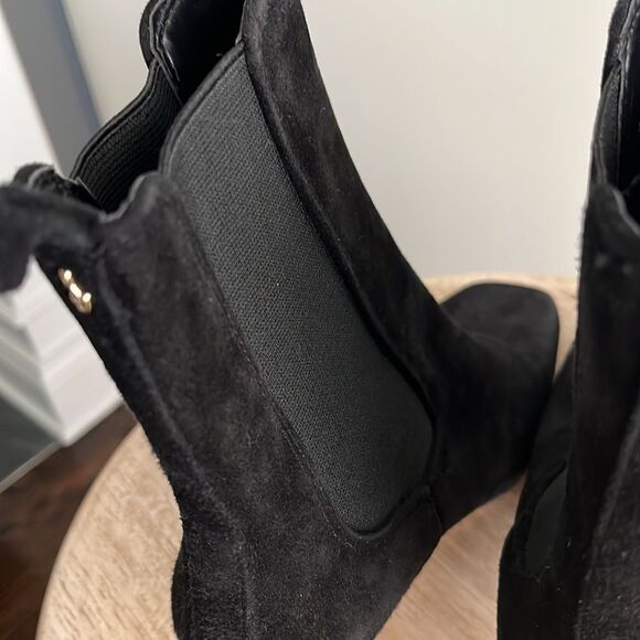 Womens Sam Edelman Lani Square Toe Chelsea Boots in Black Suede NWOB - Picture 10 of 10